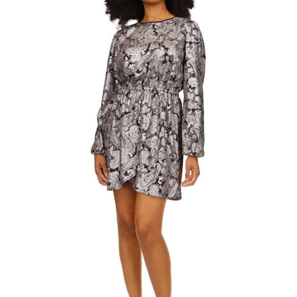 MICHAEL MICHAEL KORS Metallic Paisley Crepe Mini Dress - Picture 2 of 5